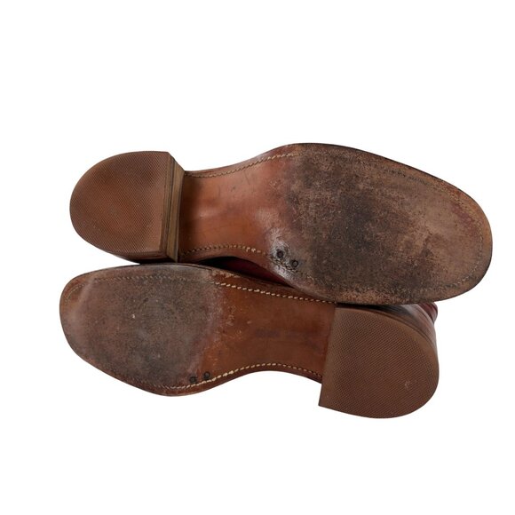 Vintage FRYE Campus Tall Leather Boots Mens Size 12 D Mahogany Made in USA - Picture 10 of 12